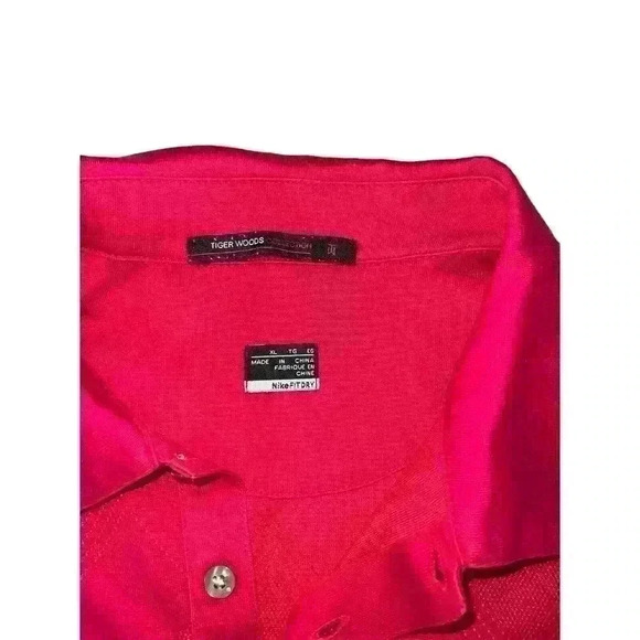 Nike Dri Fit Tiger Woods Collection Golf Shirt Polo Red SS 256442-679 Mens XL - Picture 8 of 9